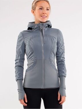 lululemon athletica Hooded Zip Jacket in Slate